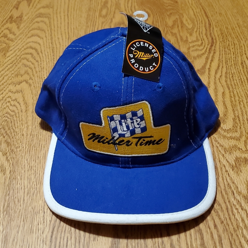 Vintage NWT Miller Lite Beer Miller Time Racing Hat Cap Quality Made Deadstock